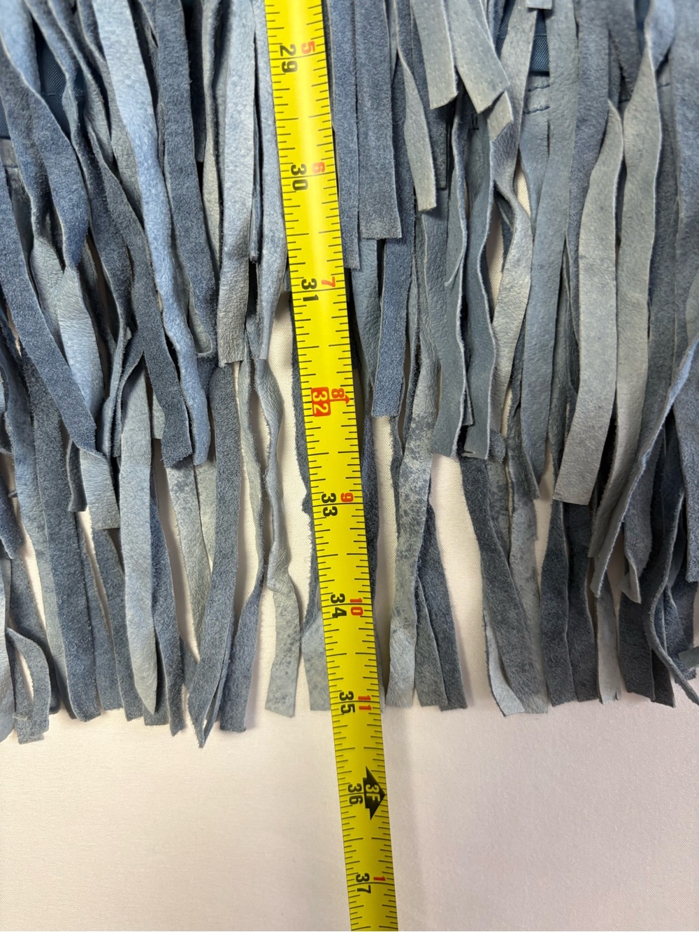 Vintage 90’s Blue Suede Newport News Styleworks Fringe Wrap Skirt NWT - Picture 10 of 11